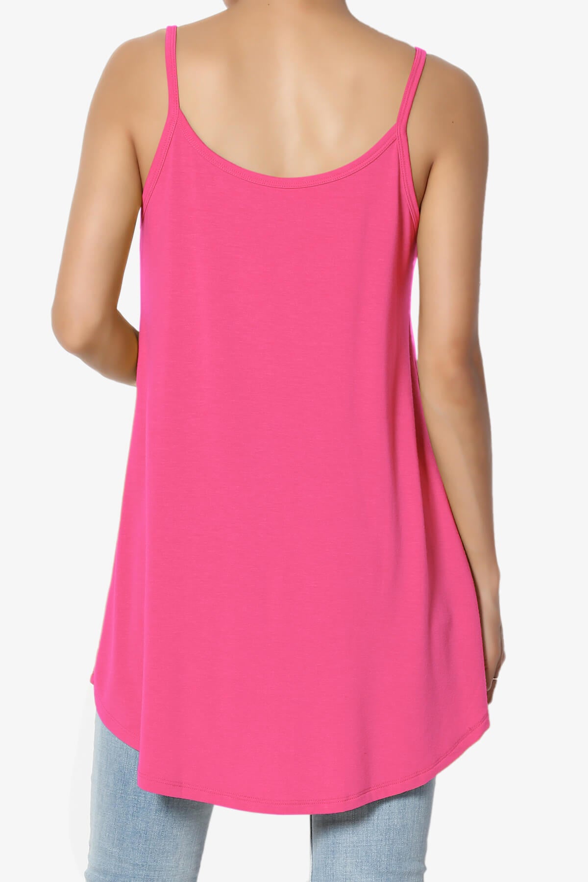 Chelsea Scoop & V Neck Flared Camisole Top FUCHSIA_2