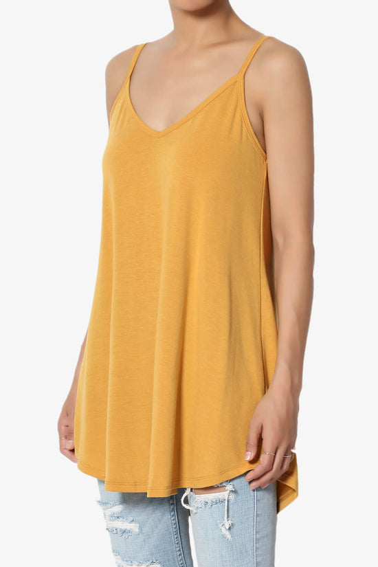 Chelsea Scoop & V Neck Flared Camisole Top GOLDEN MUSTARD_3