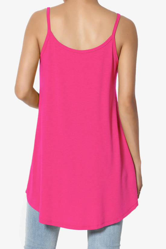 Chelsea Scoop & V Neck Flared Camisole Top HOT PINK_2