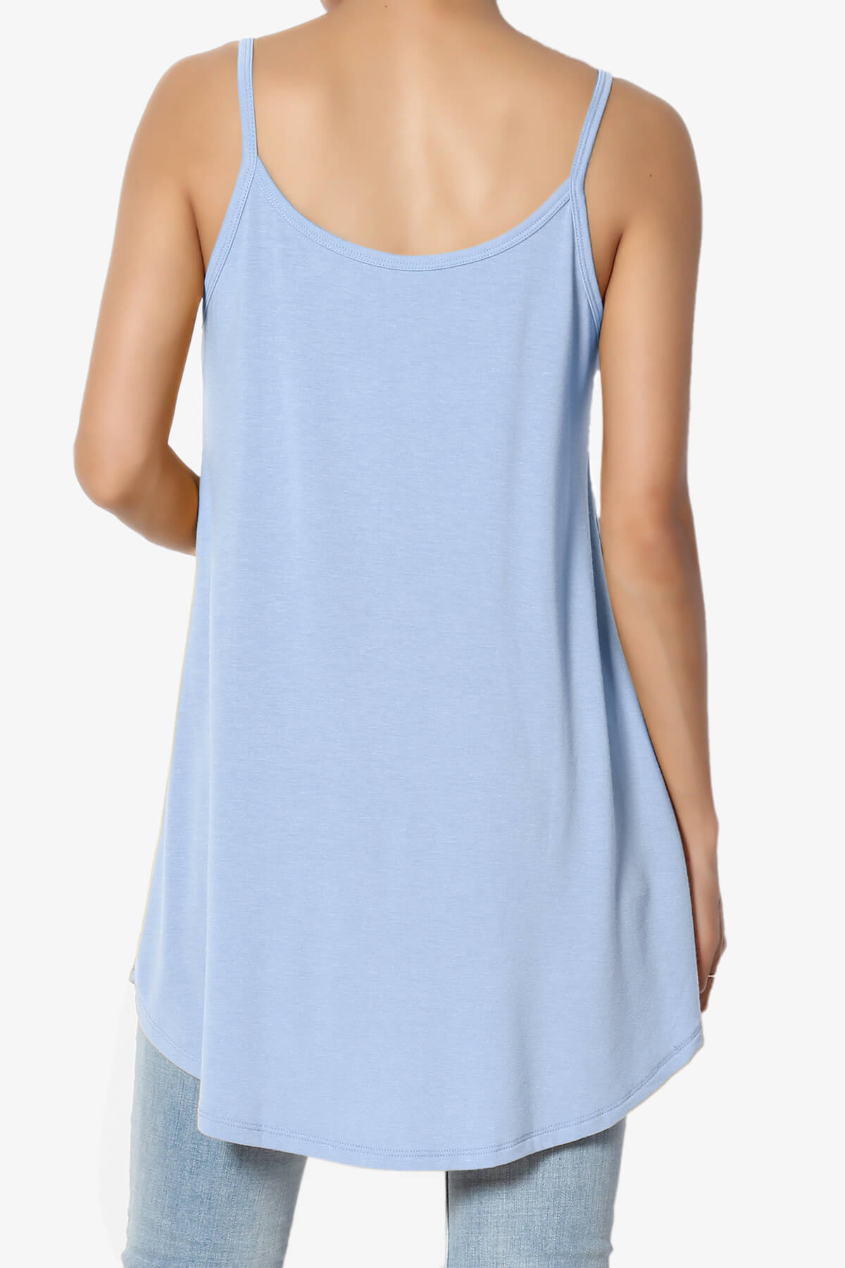 Chelsea Scoop & V Neck Flared Camisole Top LIGHT BLUE_2