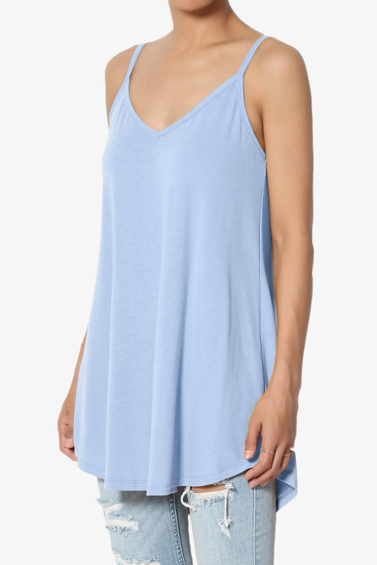 Chelsea Scoop & V Neck Flared Camisole Top LIGHT BLUE_3