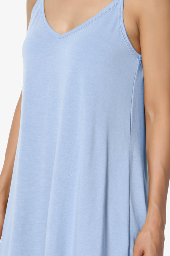 Chelsea Scoop & V Neck Flared Camisole Top LIGHT BLUE_5