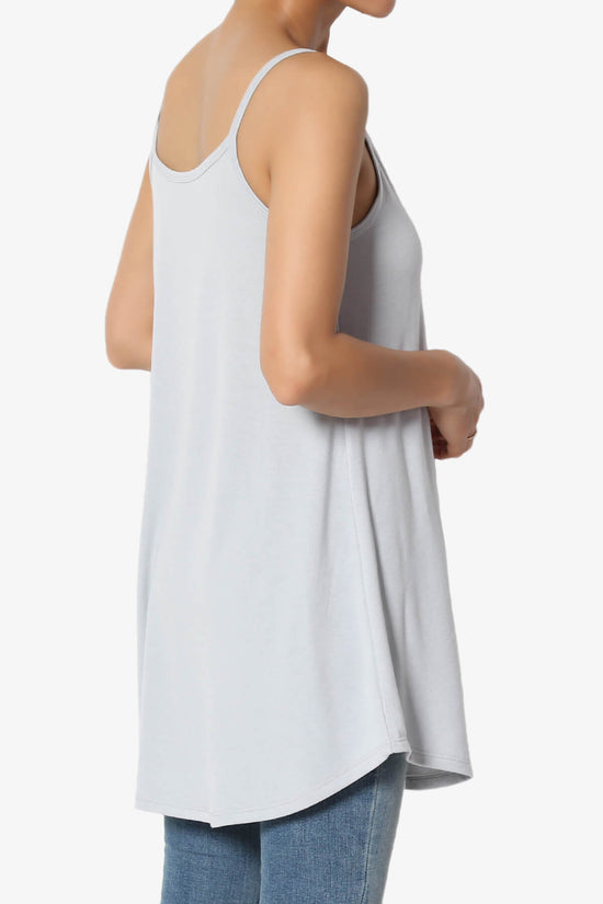 Chelsea Scoop & V Neck Flared Camisole Top LIGHT GREY_4