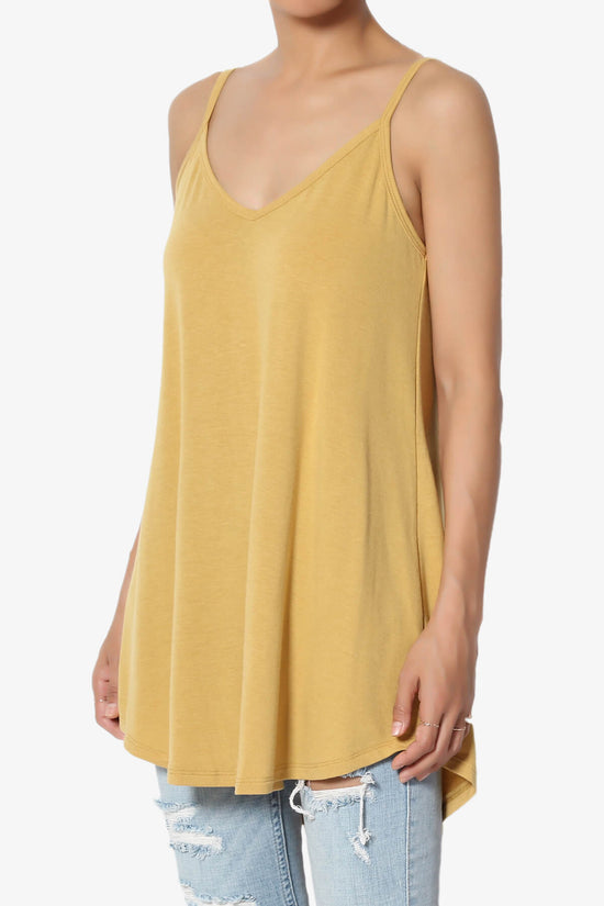 Chelsea Scoop & V Neck Flared Camisole Top LIGHT MUSTARD_3