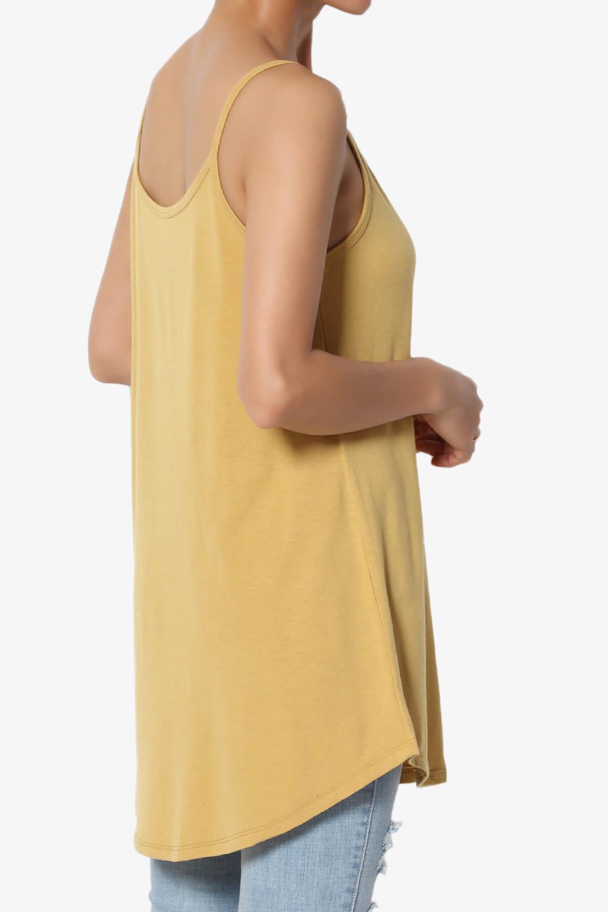 Chelsea Scoop & V Neck Flared Camisole Top LIGHT MUSTARD_4