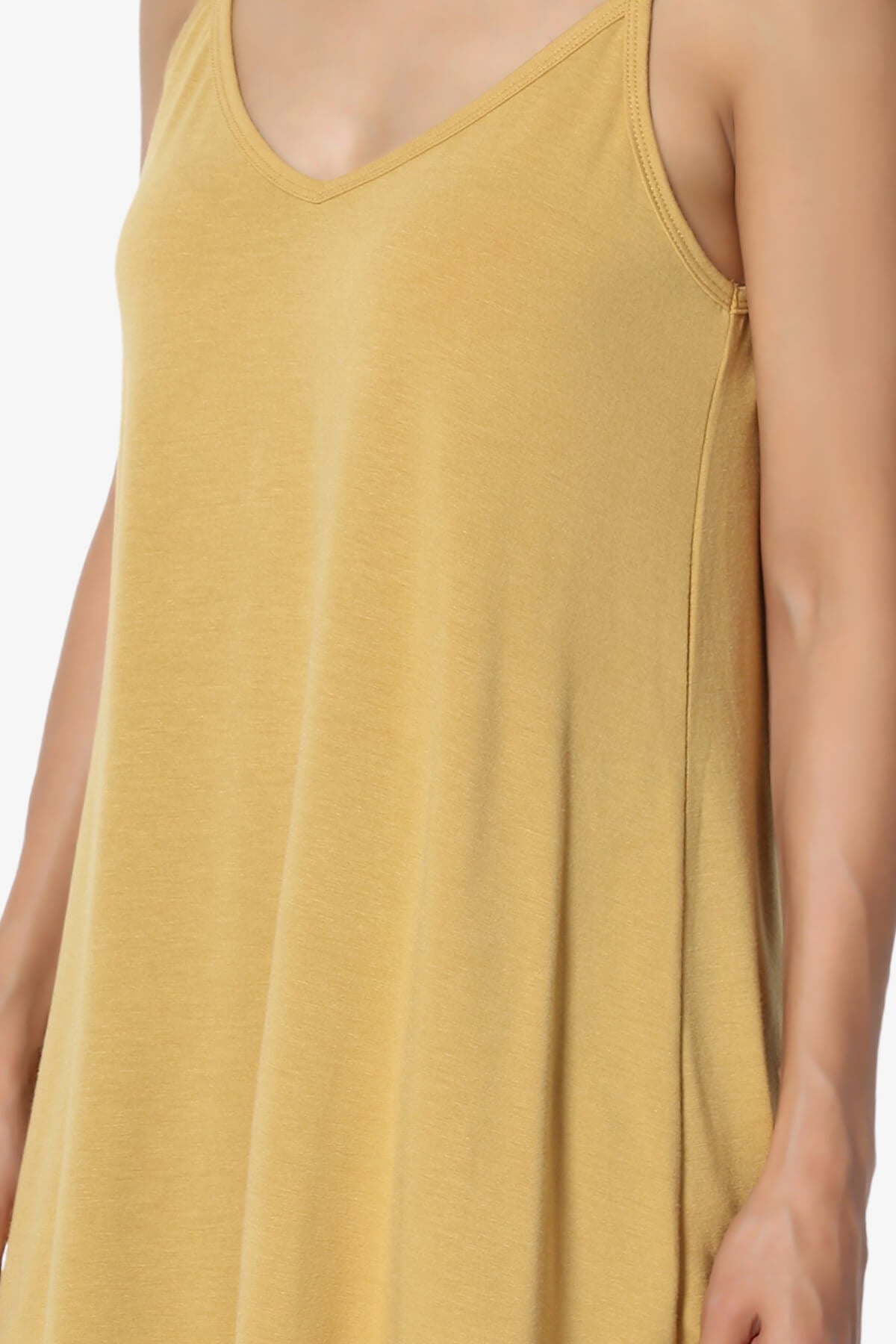 Chelsea Scoop & V Neck Flared Camisole Top LIGHT MUSTARD_5