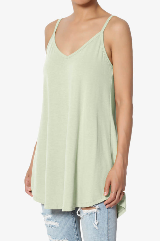 Chelsea Scoop & V Neck Flared Camisole Top LIGHT SAGE_3