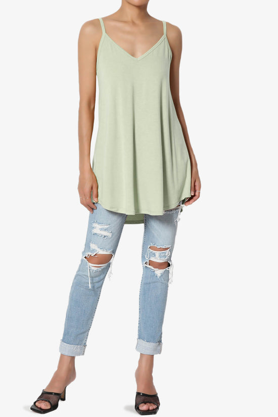 Chelsea Scoop & V Neck Flared Camisole Top LIGHT SAGE_6