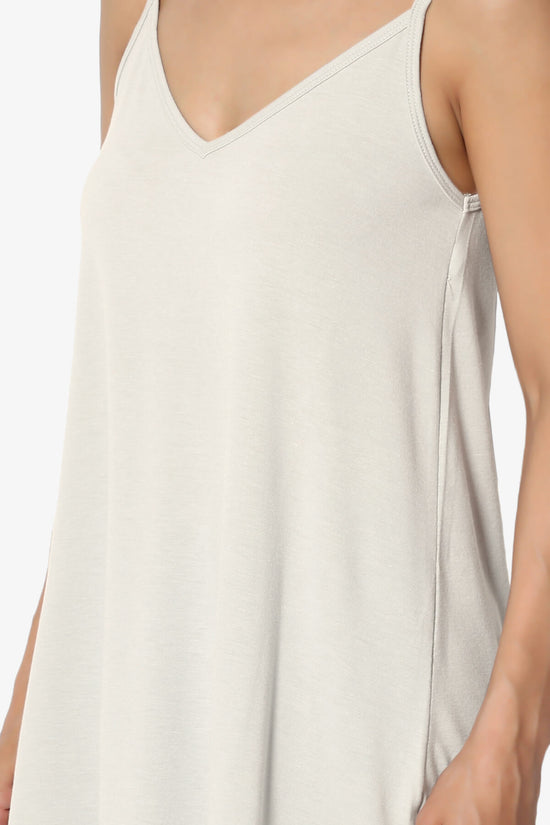 Chelsea Scoop & V Neck Flared Camisole Top SAND BEIGE_5