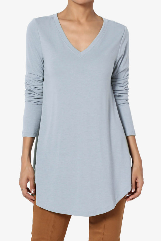 Ramada Long Sleeve Flowy Jersey Top ASH BLUE_1