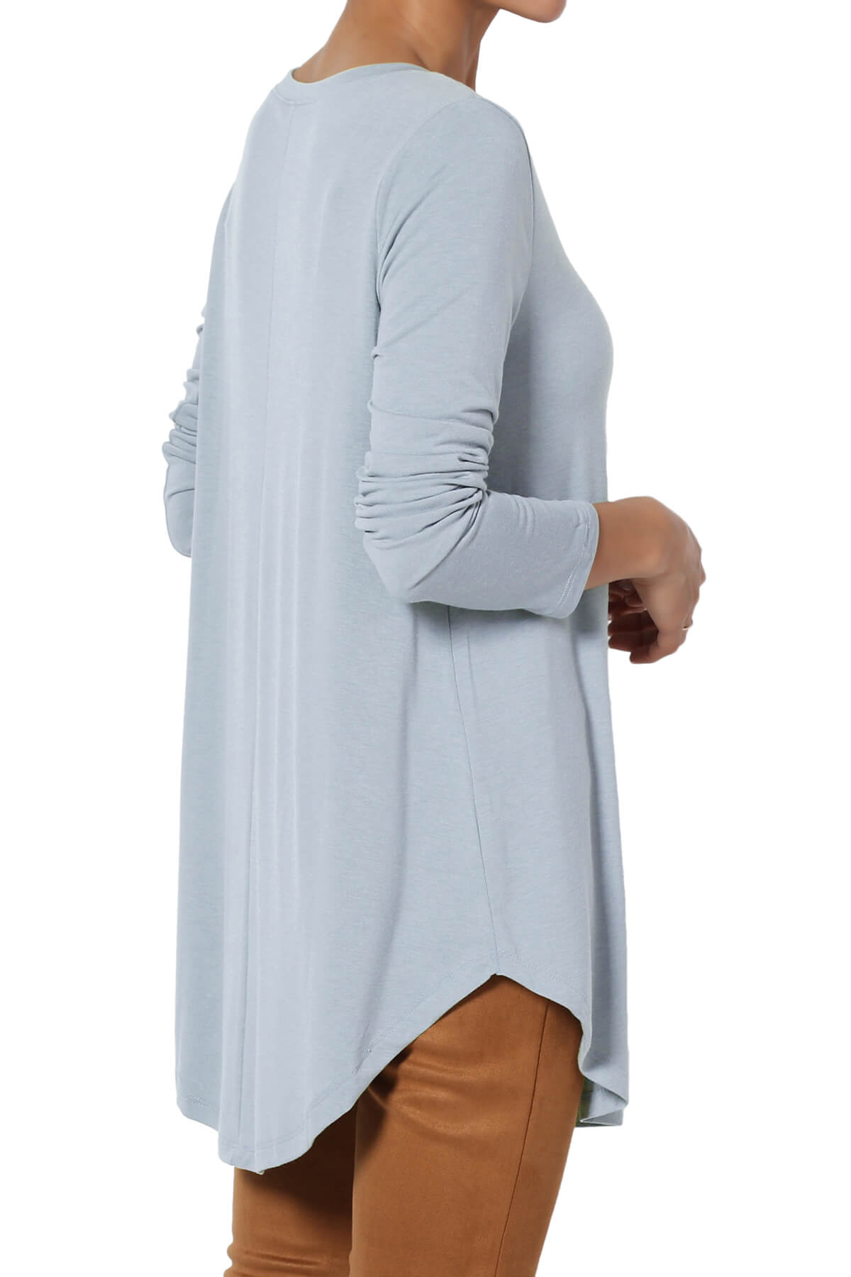 Ramada Long Sleeve Flowy Jersey Top ASH BLUE_4