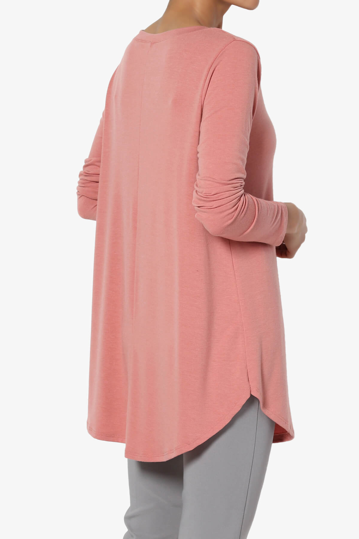 Ramada Long Sleeve Flowy Jersey Top ASH ROSE_4