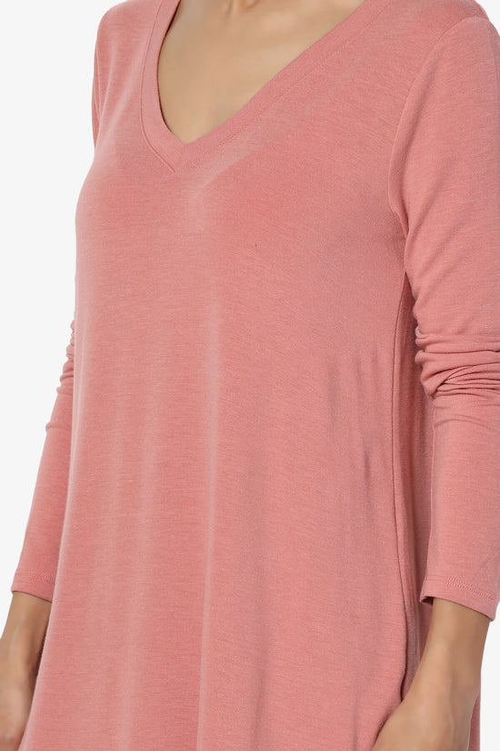 Ramada Long Sleeve Flowy Jersey Top ASH ROSE_5