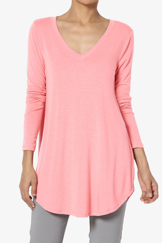 Ramada Long Sleeve Flowy Jersey Top BRIGHT PINK_1