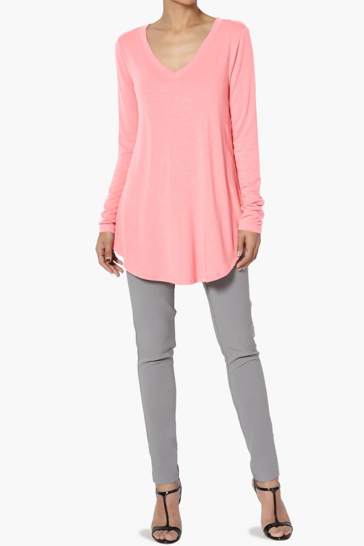 Ramada Long Sleeve Flowy Jersey Top BRIGHT PINK_6