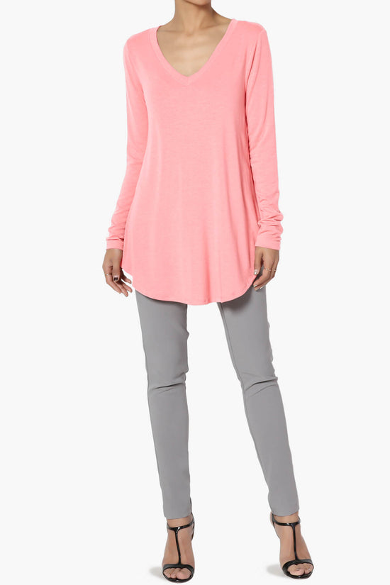 Ramada Long Sleeve Flowy Jersey Top BRIGHT PINK_6