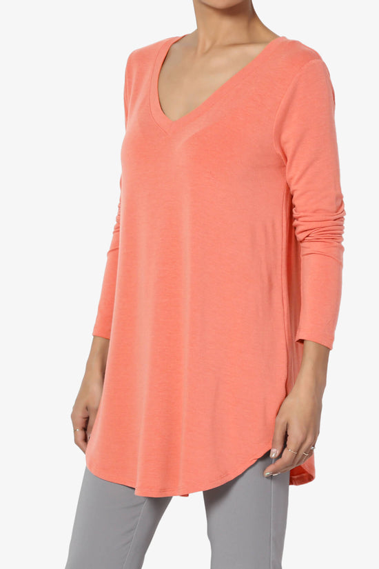 Ramada Long Sleeve Flowy Jersey Top CORAL_3