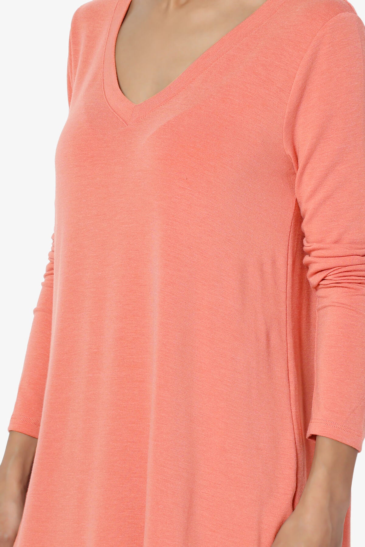 Ramada Long Sleeve Flowy Jersey Top CORAL_5