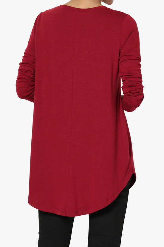 Ramada Long Sleeve Flowy Jersey Top DARK RED_2