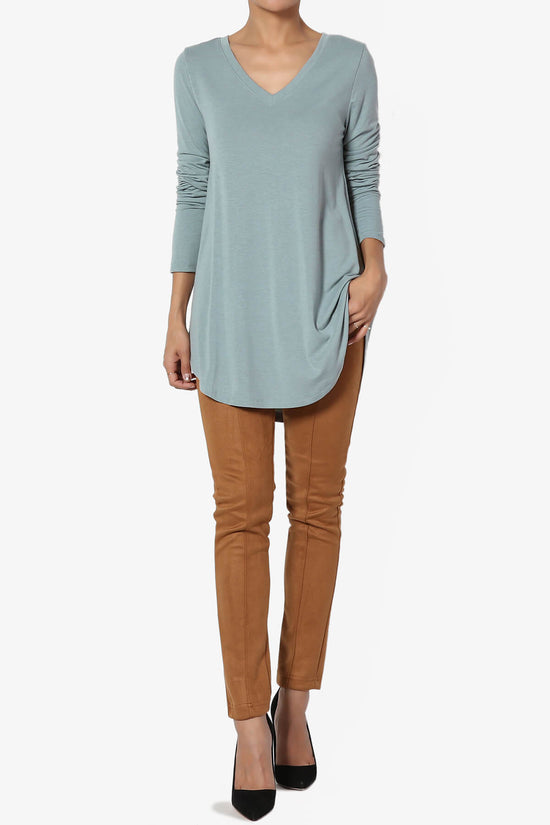 Ramada Long Sleeve Flowy Jersey Top DUSTY BLUE_6