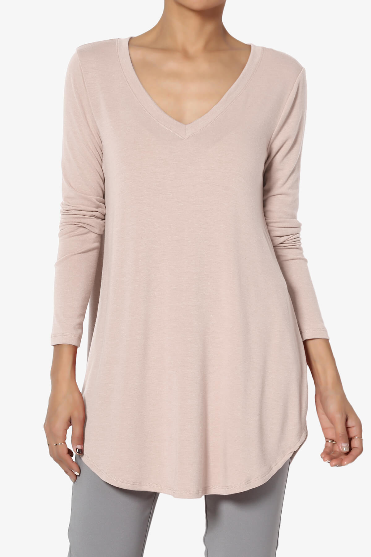 Ramada Long Sleeve Flowy Jersey Top DUSTY BLUSH_1
