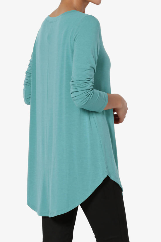 Ramada Long Sleeve Flowy Jersey Top DUSTY TEAL_4