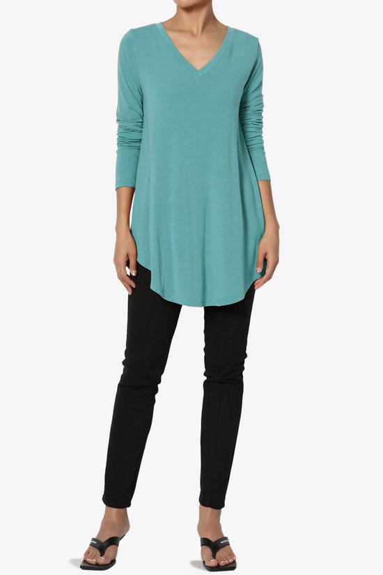 Ramada Long Sleeve Flowy Jersey Top DUSTY TEAL_6