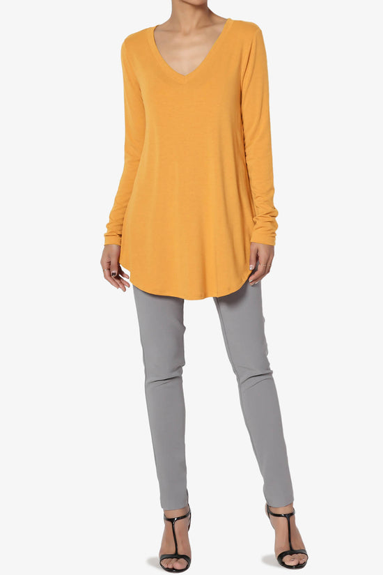 Ramada Long Sleeve Flowy Jersey Top GOLDEN MUSTARD_6