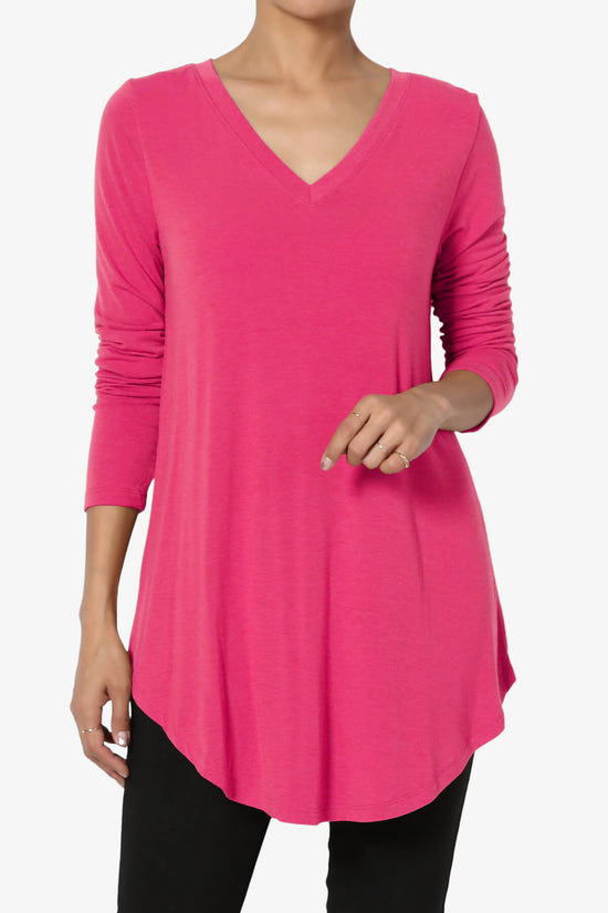 Ramada Long Sleeve Flowy Jersey Top HOT PINK_1