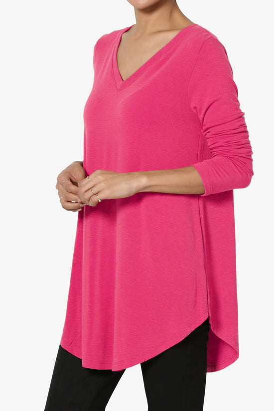 Ramada Long Sleeve Flowy Jersey Top HOT PINK_3