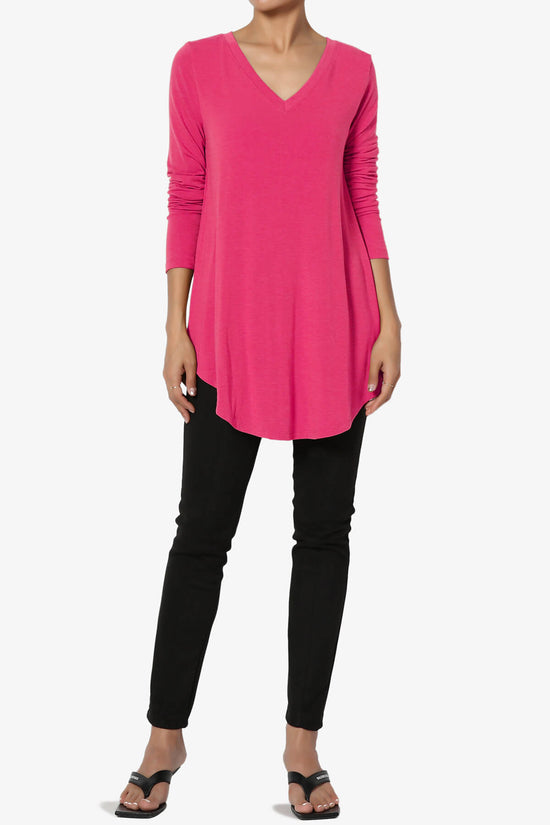 Ramada Long Sleeve Flowy Jersey Top HOT PINK_6