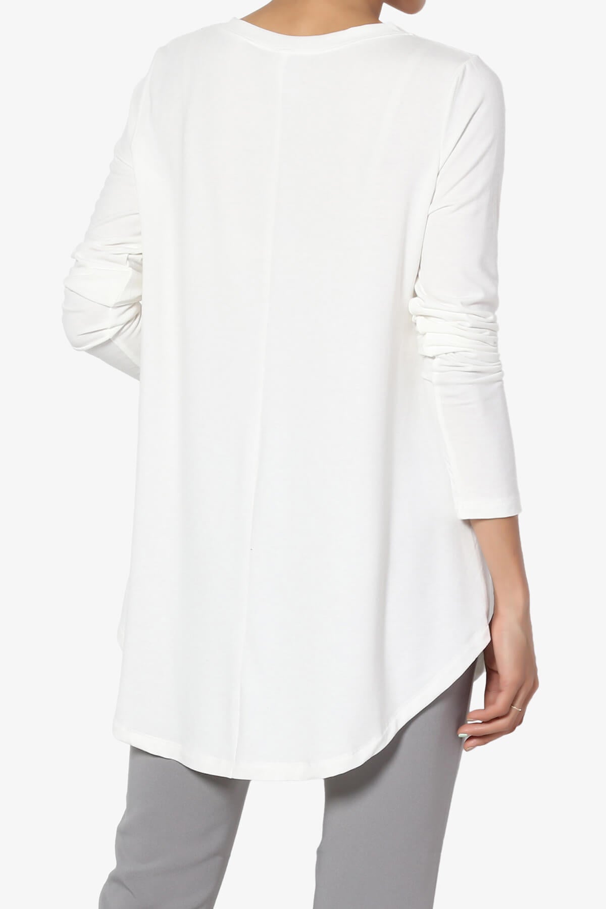 Ramada Long Sleeve Flowy Jersey Top IVORY_2