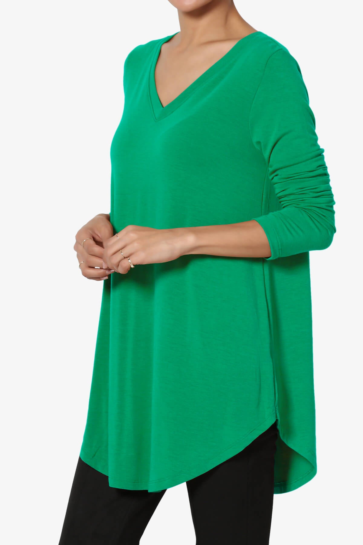 Ramada Long Sleeve Flowy Jersey Top KELLY GREEN_3