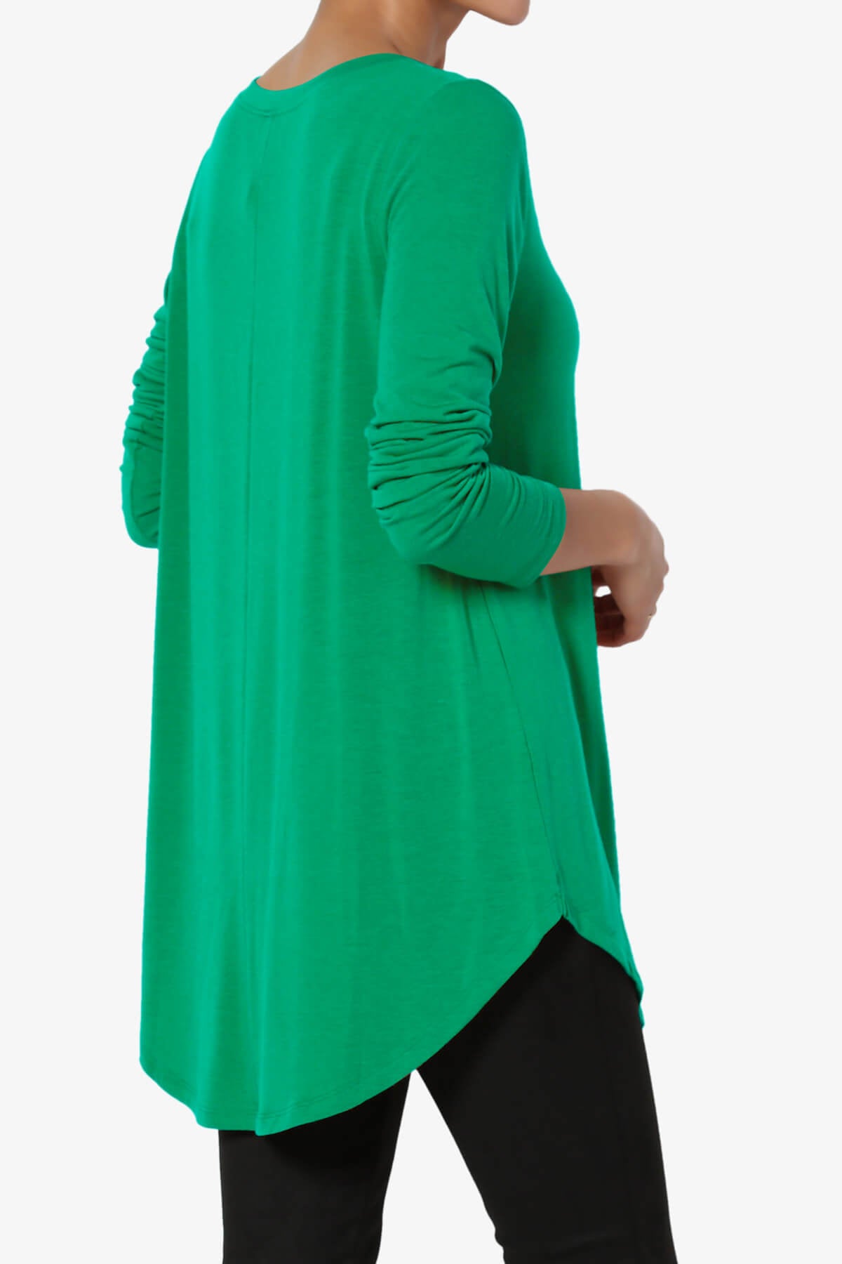 Ramada Long Sleeve Flowy Jersey Top KELLY GREEN_4