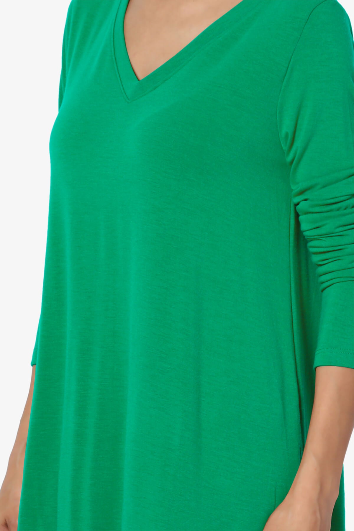 Ramada Long Sleeve Flowy Jersey Top KELLY GREEN_5