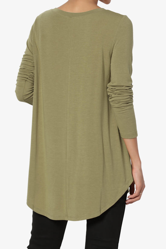 Ramada Long Sleeve Flowy Jersey Top KHAKI GREEN_2