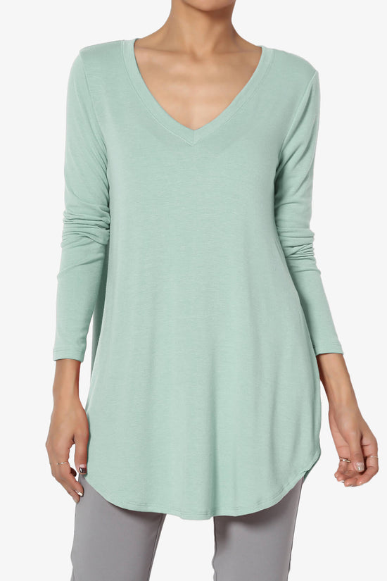 Ramada Long Sleeve Flowy Jersey Top LIGHT GREEN_1