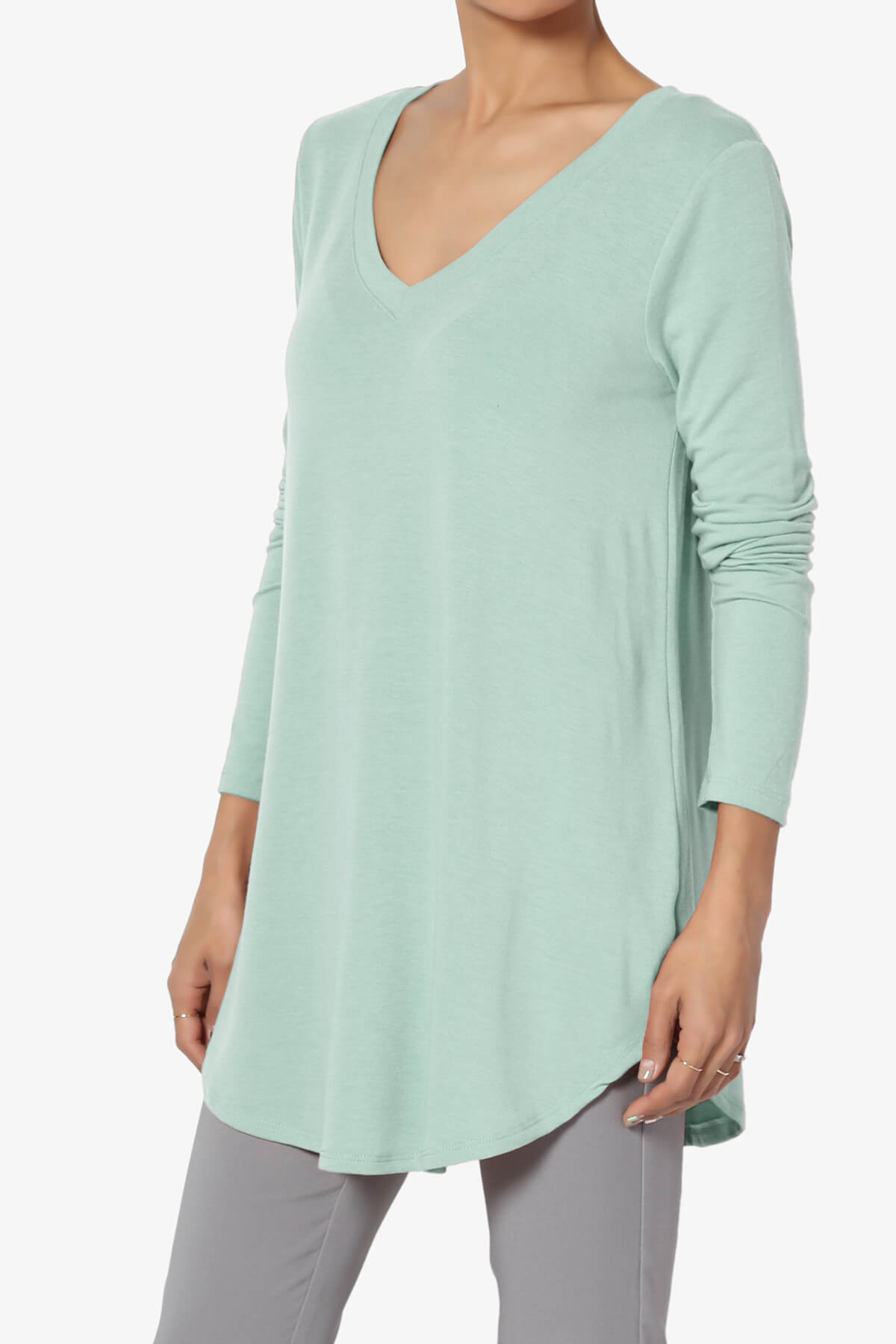 Ramada Long Sleeve Flowy Jersey Top LIGHT GREEN_3