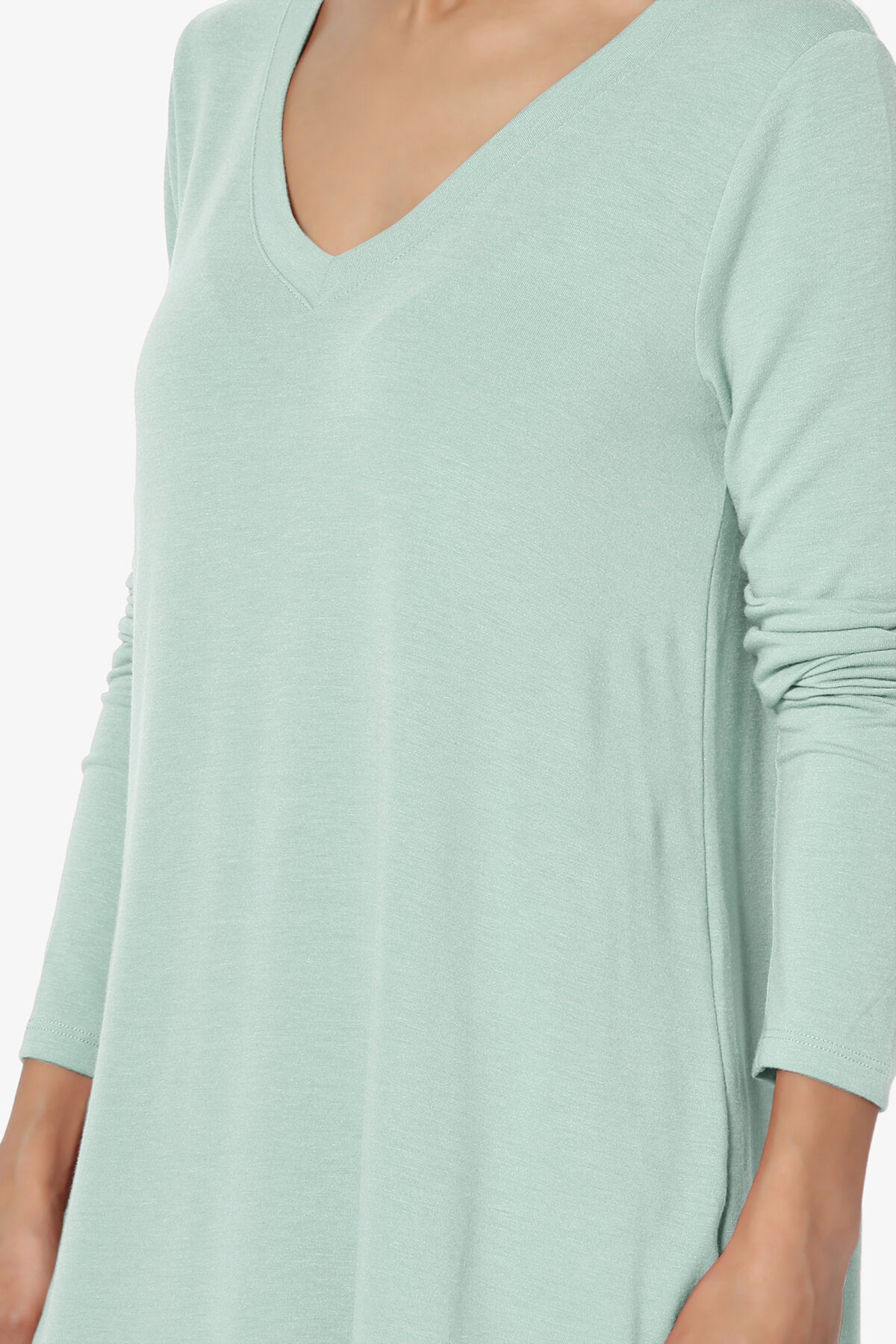Ramada Long Sleeve Flowy Jersey Top LIGHT GREEN_5