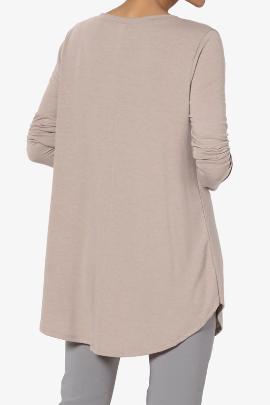 Ramada Long Sleeve Flowy Jersey Top LIGHT MOCHA_2