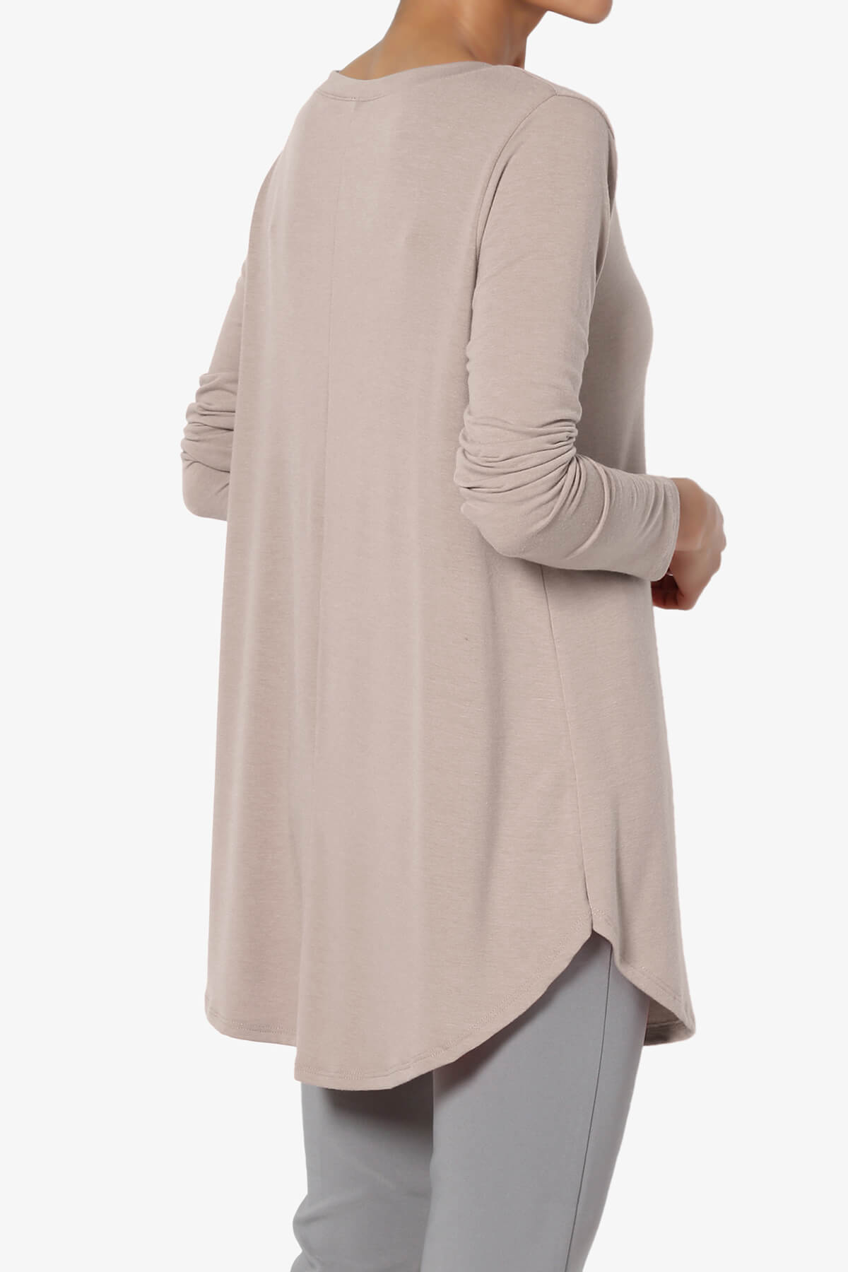 Ramada Long Sleeve Flowy Jersey Top LIGHT MOCHA_4