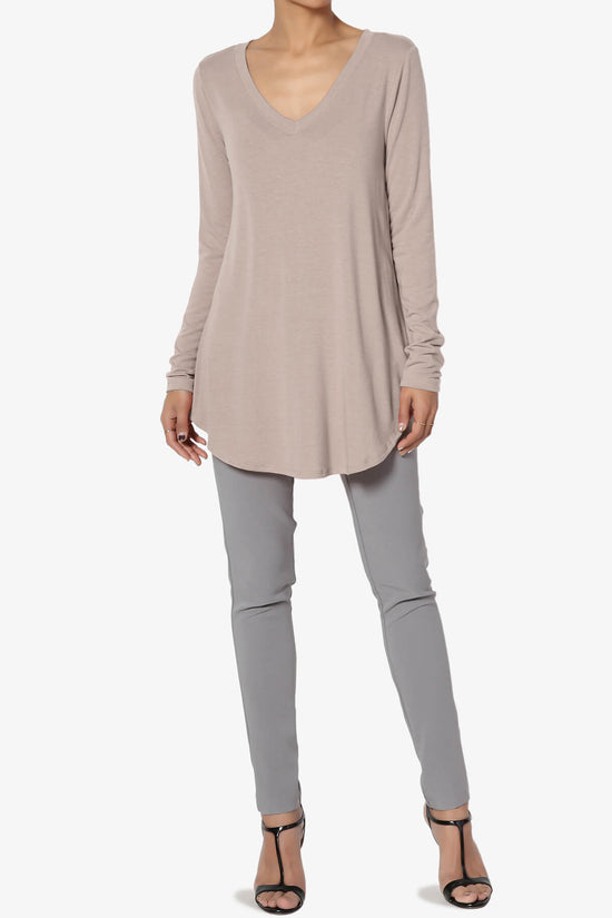 Ramada Long Sleeve Flowy Jersey Top LIGHT MOCHA_6