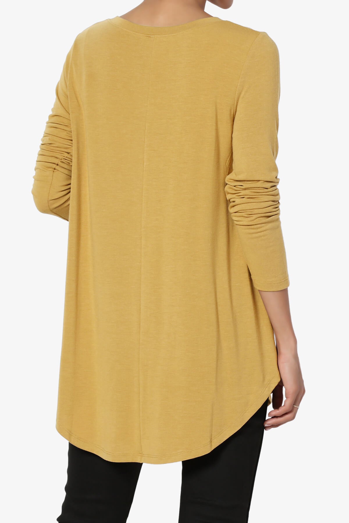 Ramada Long Sleeve Flowy Jersey Top LIGHT MUSTARD_2