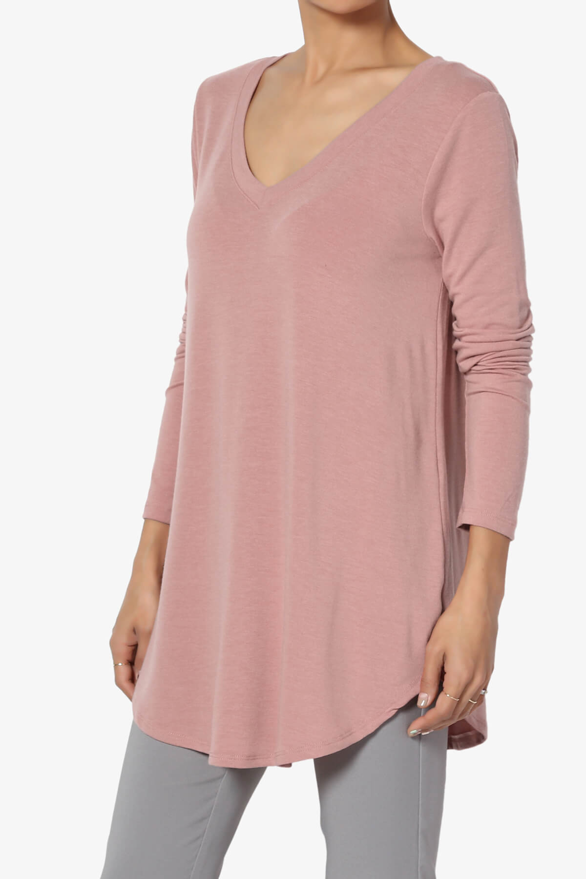 Ramada Long Sleeve Flowy Jersey Top LIGHT ROSE_3