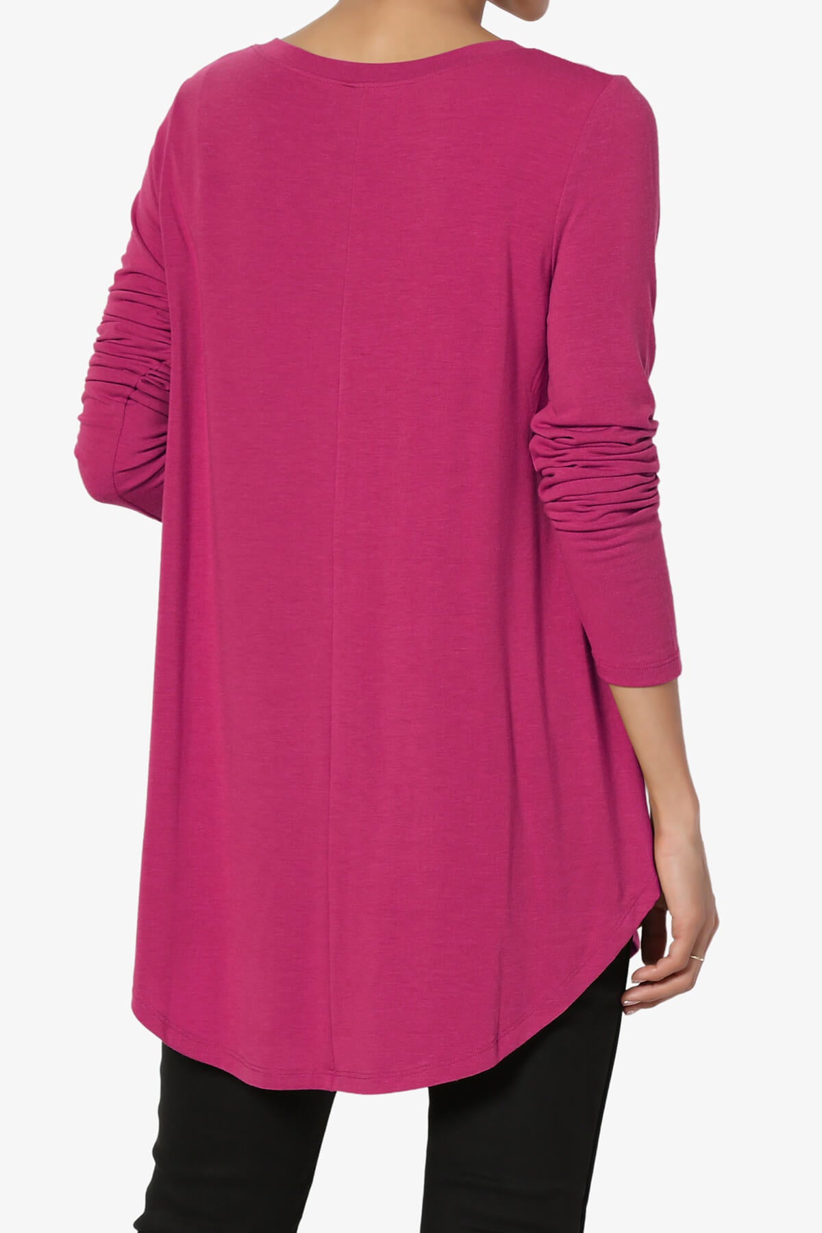 Ramada Long Sleeve Flowy Jersey Top MAGENTA_2