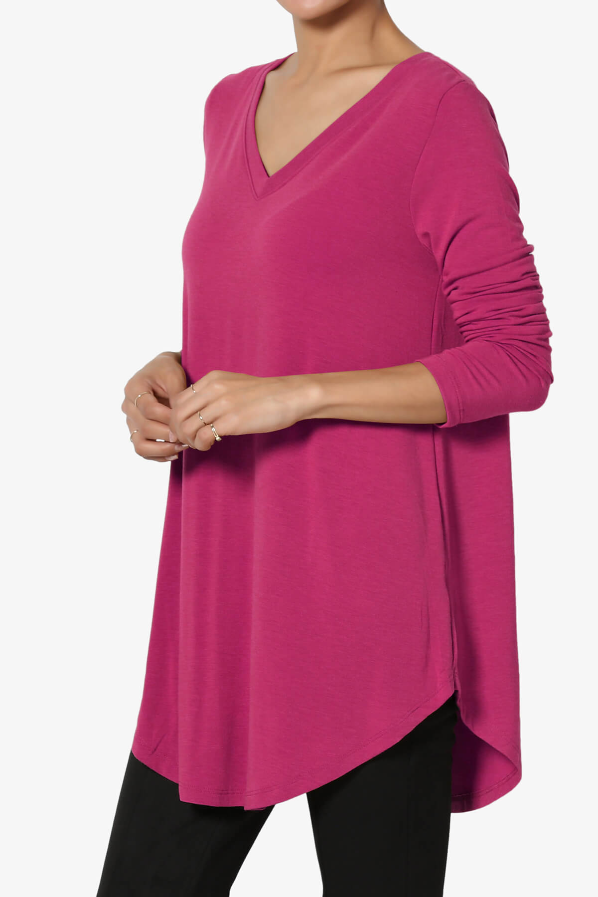 Ramada Long Sleeve Flowy Jersey Top MAGENTA_3