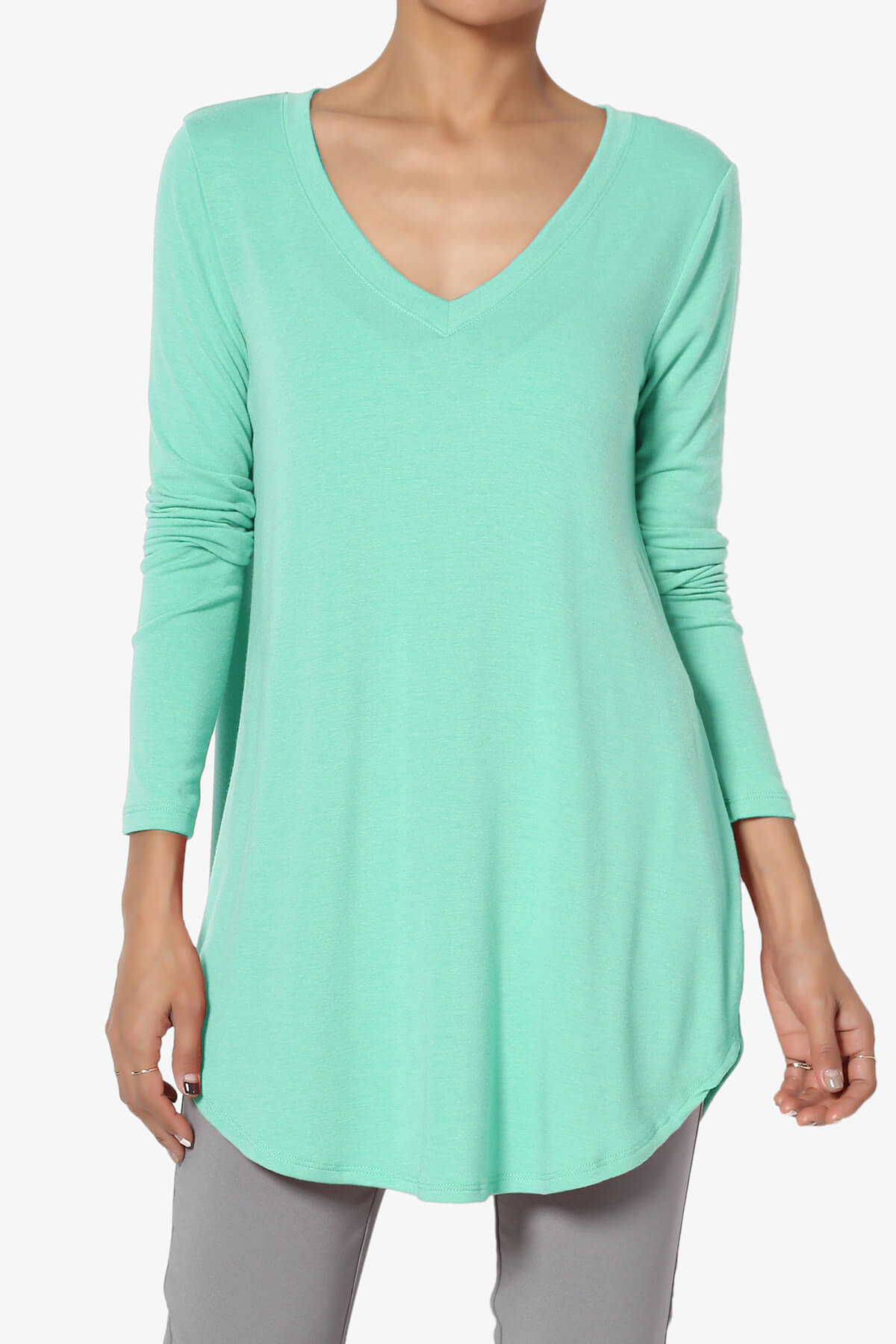 Ramada Long Sleeve Flowy Jersey Top MINT_1