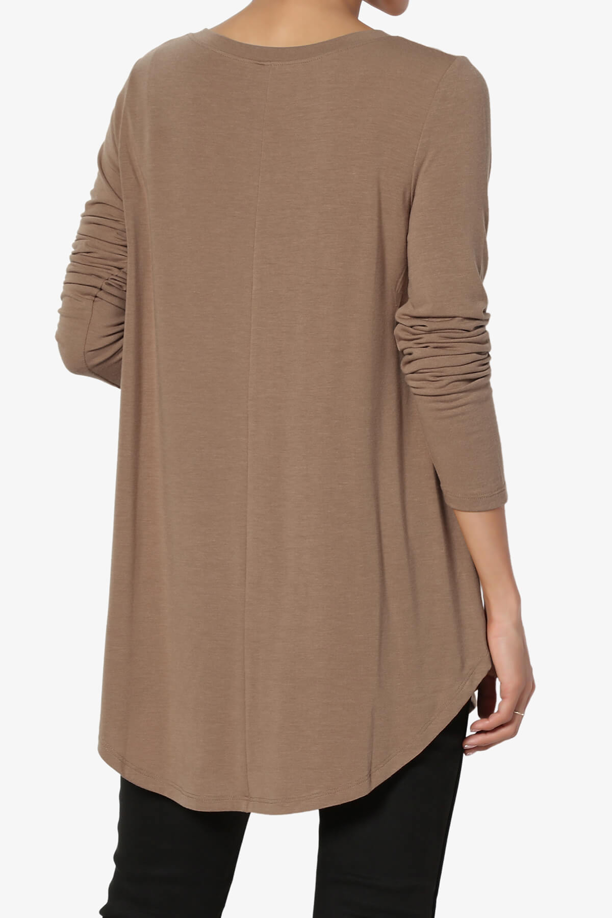 Ramada Long Sleeve Flowy Jersey Top MOCHA_2