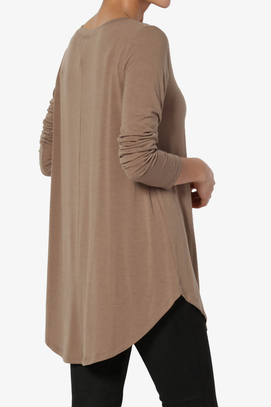 Ramada Long Sleeve Flowy Jersey Top MOCHA_4