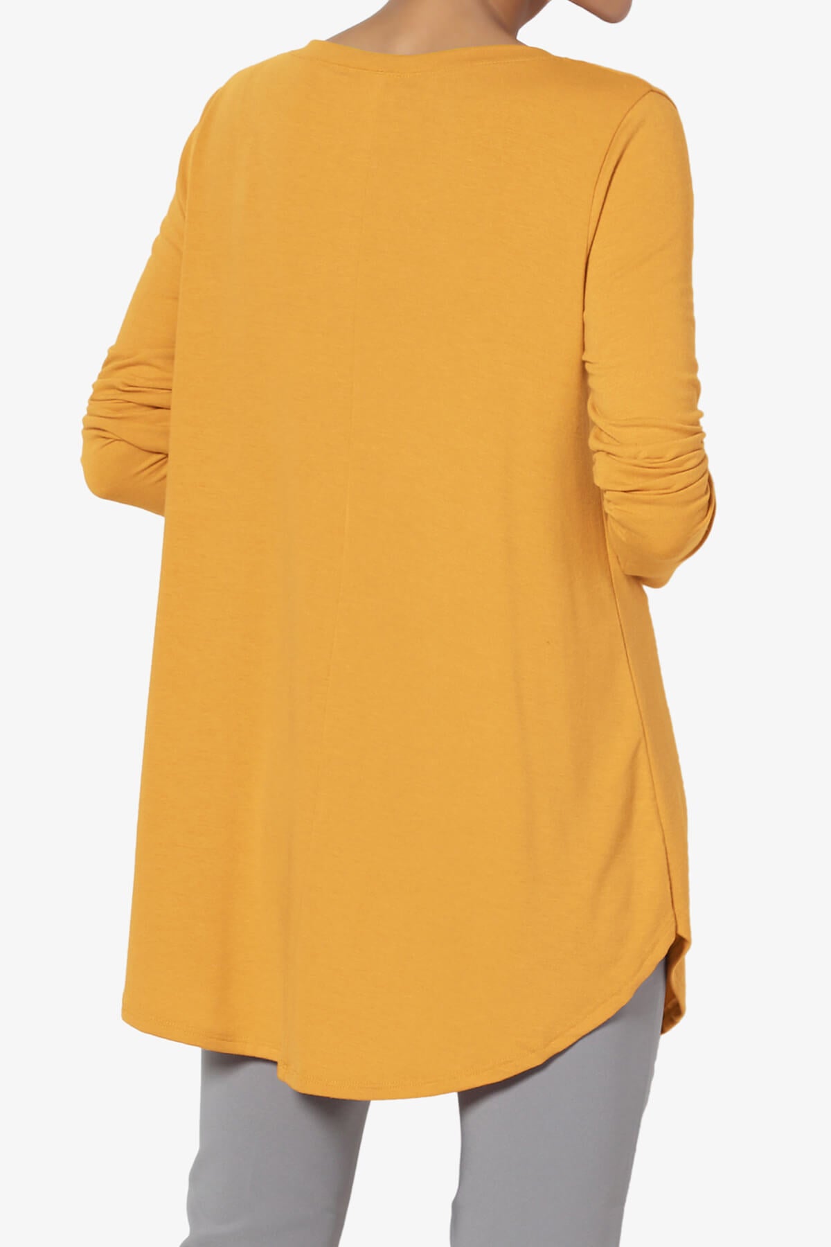 Ramada Long Sleeve Flowy Jersey Top MUSTARD_2